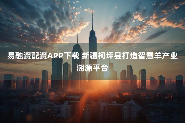 易融资配资APP下载 新疆柯坪县打造智慧羊产业溯源平台