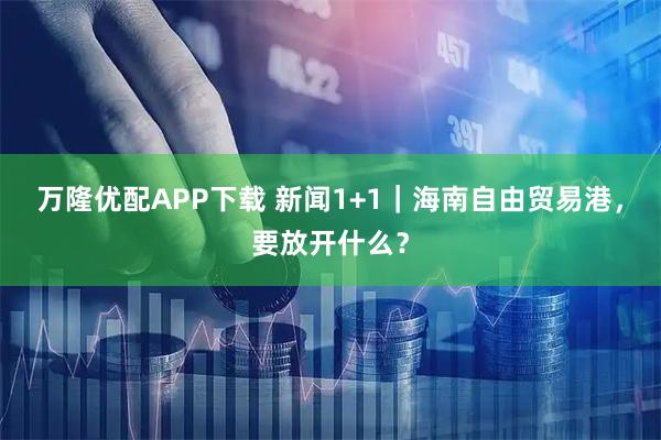 万隆优配APP下载 新闻1+1｜海南自由贸易港，要放开什么？