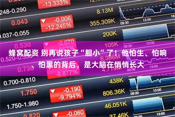 蜂窝配资 别再说孩子“胆小”了！他怕生、怕响、怕黑的背后，是大脑在悄悄长大